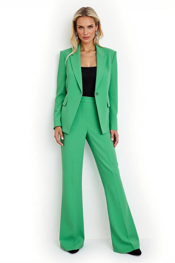 Vert Peak Lapel Un Bouton 2 Pièces Femmes Costumes